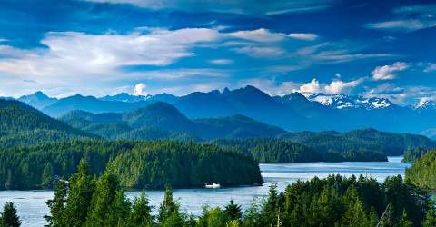 Panoramaudsigt over Tofino, Vancouver Island, Vestlige Canada