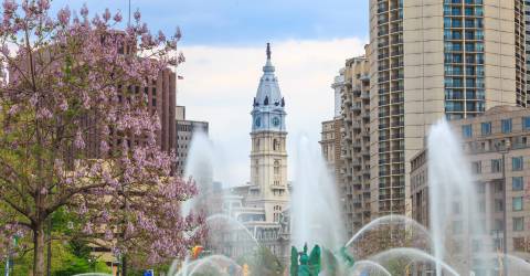 USA - Pennsylvania - Philadelphia - Swann Memorial Fountain - Rådhuset