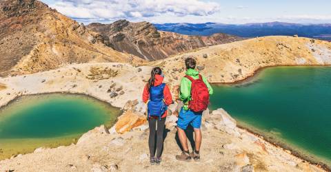 Vandring i Tongariro Alpine Crossing National Park, New Zealand