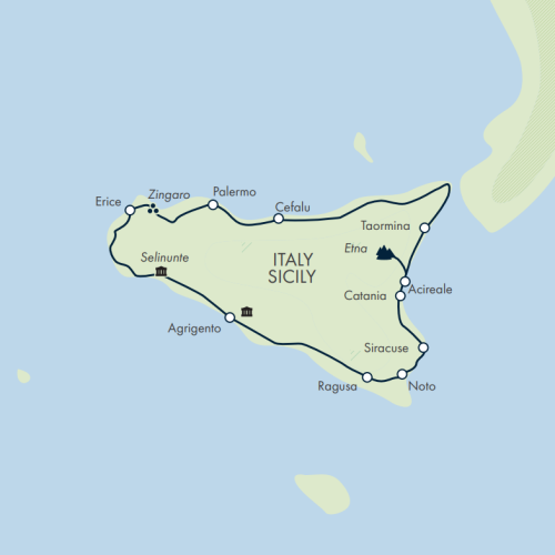 Treasures of Sicily map