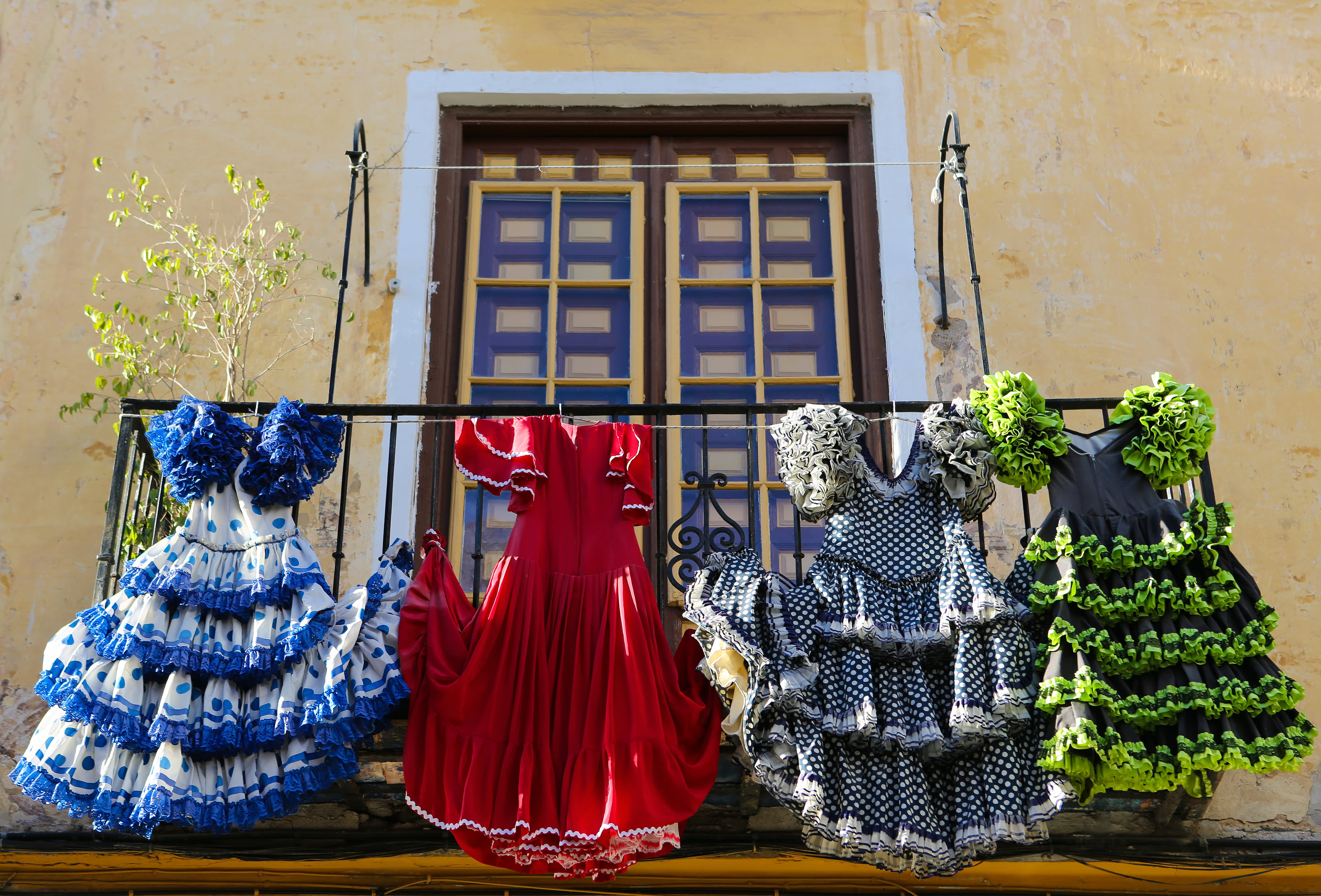 Traditional flamenco dresses