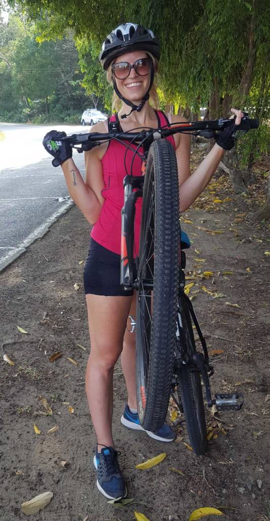 Monica with her bike