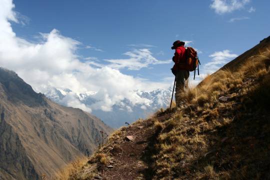 Enjoying the view on the Moonstone to Sun Temple trek, Peru