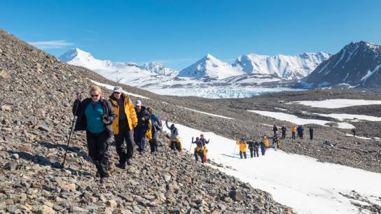 Quark Expeditions Guests Hiking in the Arctic