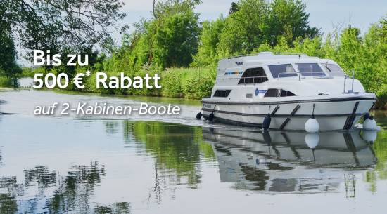 Bis zu 500 € Rabatt auf 2-Kabinen-Boote