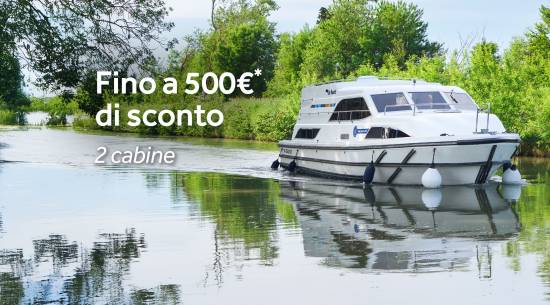 Fino a 500€ di sconto sulle barche con 2 cabine