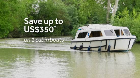 save up to US$350 on 1 cabin boats