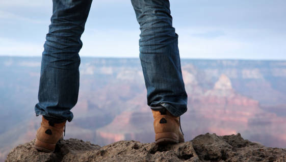 Tourist looking over the Grand Canyon