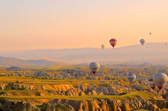 Hot air balloon ride over Cappadocia, Turkey