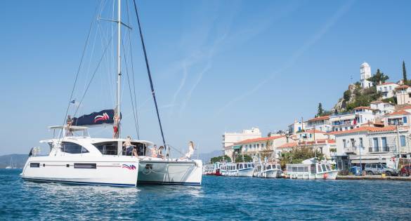 Moorings sailing catamaran in Greece
