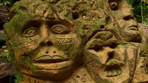 Ancient rock sculptures in the Ecuadorian Amazon