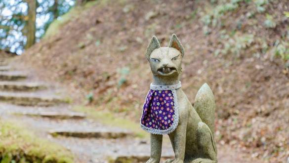 Statue of a fox near Enryakuji Temple