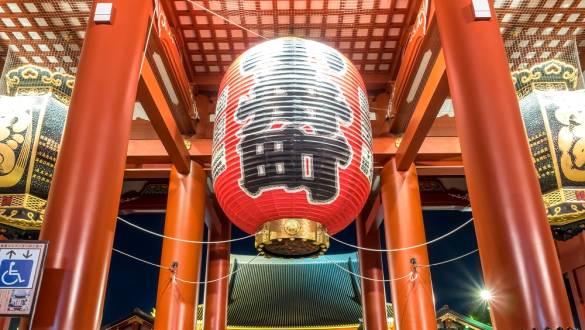 Large Red Lantern at Sensoji Temple in Tokyo