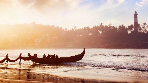 Fishing boat, Trivandrum, India, Asia