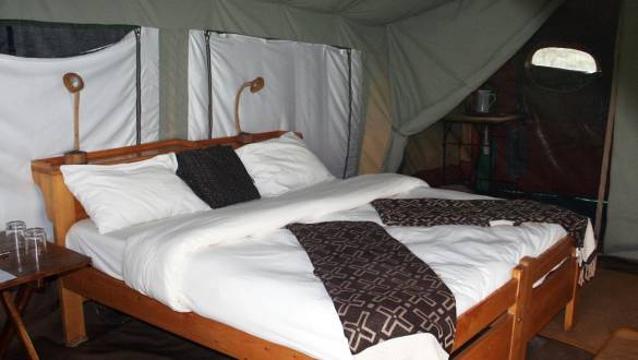 Double bed at Serengeti North Wilderness Camp in Northern Serengeti, Tanzania