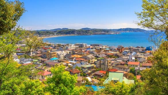 View of Kamakura city and Sagami Bay from Hasedara Temple