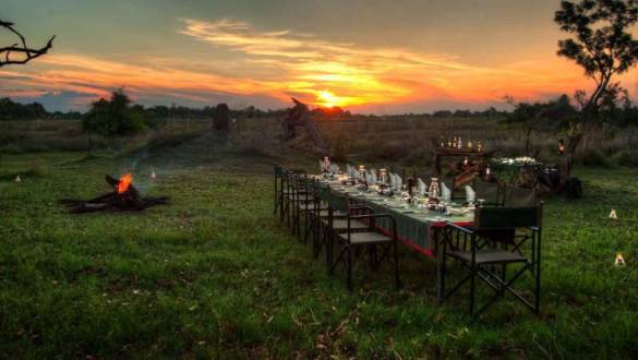 Al fresco dinner at Kanana Camp in Okavango Delta, Botswana