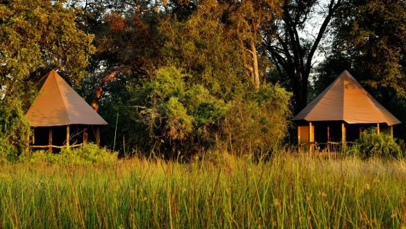 Exterior view of Kanana Camp in Okavango Delta, Botswana