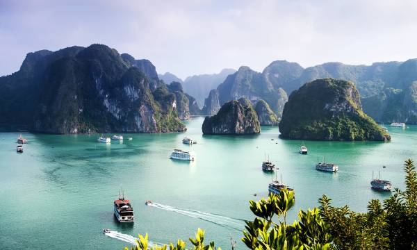 Karst landforms in the sea, the world natural heritage - halong bay