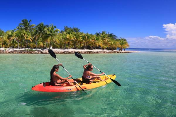 Kayaking at South Water Cay in Belize