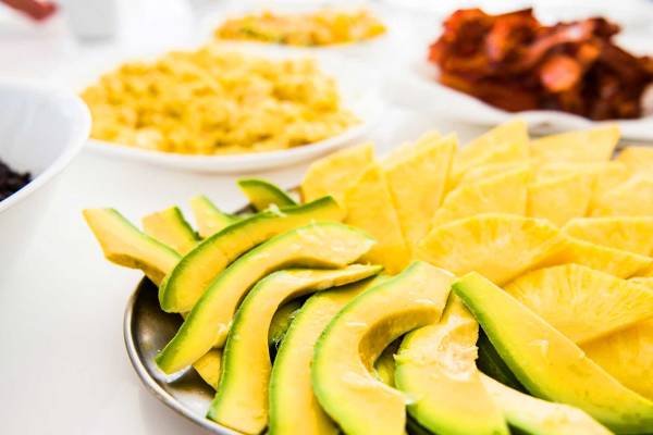 sliced avocado on plate