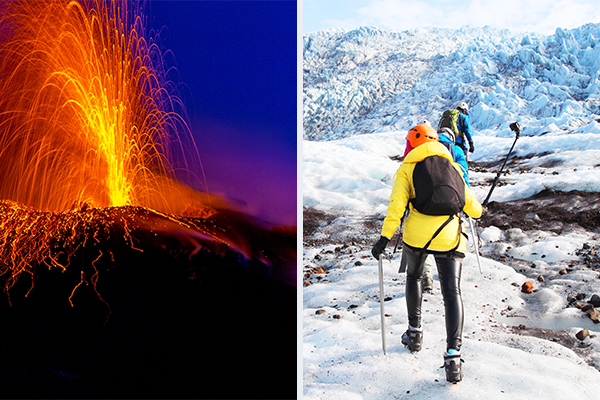 Volcano hiking in islands off Sicily vs Glacier walks in Iceland