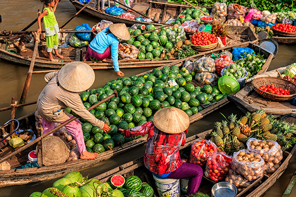 Enjoy cool drinks on the Mekong Delta