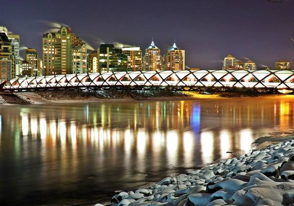 a long bridge over a body of water