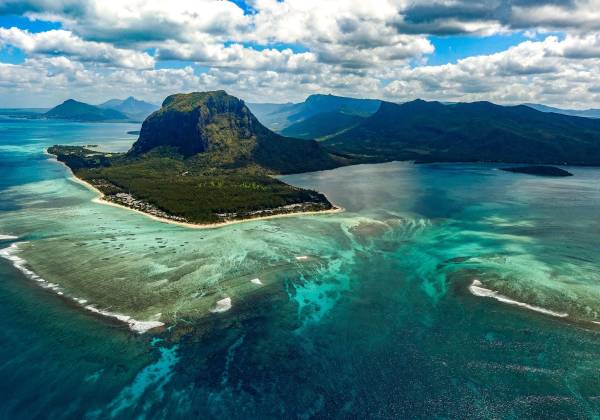 an island in the middle of a body of water