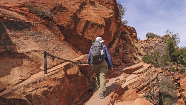 Man Hiking Zion National Park