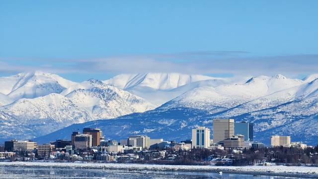 Snow town Anchorage, Alaska