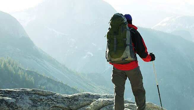 Hiker looking at the views