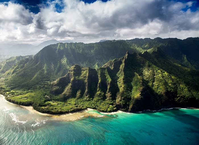 Aerial over Hawaiian Islands