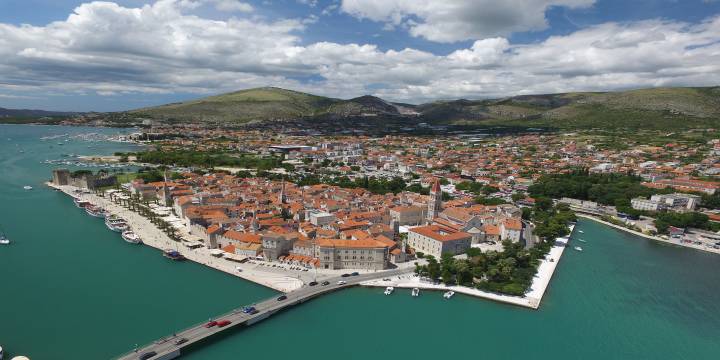 Trogir drone sky view