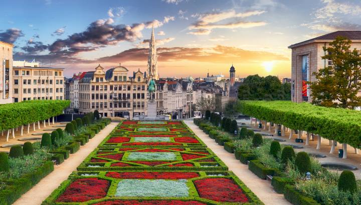 Brussels at sunset, Belgium