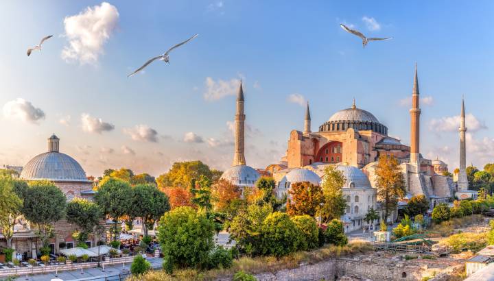 Beautiful view on Hagia Sophia in Istanbul, Turkey