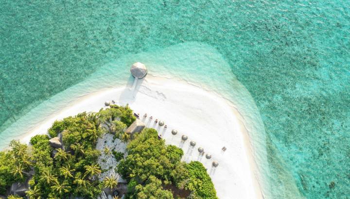 Drone Aufnahme von Makunudu Island Malediven