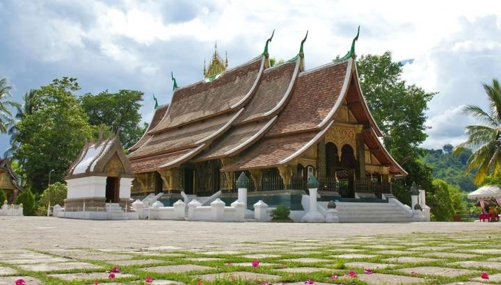 Traditional building in Laos, Asia