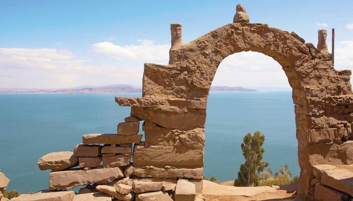 Rocky Arch on Taquile Island , Puno, Peru, South America - Peru and Bolivia Trip