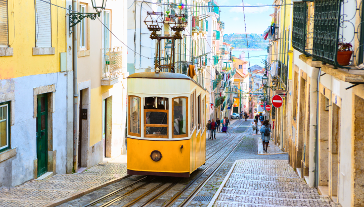 Tram in Lisbon city