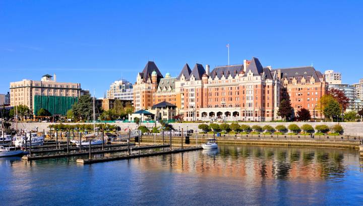 Beautiful harbour view with reflections, Victoria, Vancouver Island, BC, Canada