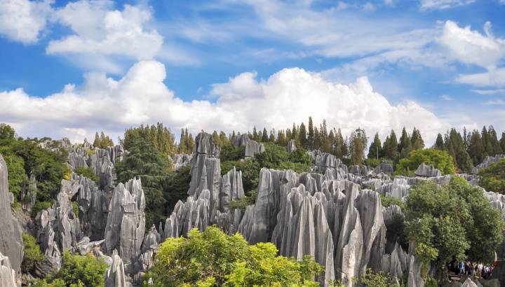 Chinese landscape. Stone forest in Kunming, Yunnan province