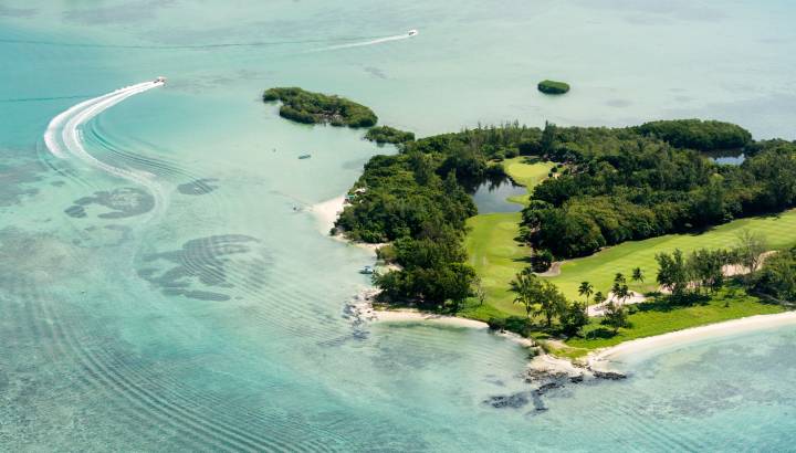 Beautiful lagoon of Mauritius Island