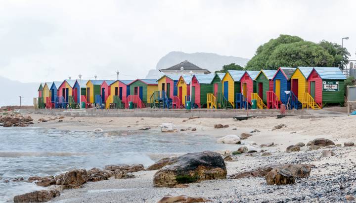 Multi-colored beach huts at St. James