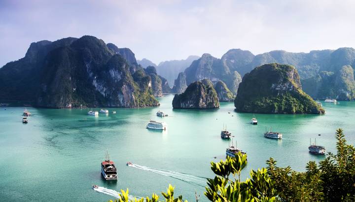 Karst landforms in the sea, the world natural heritage - halong bay
