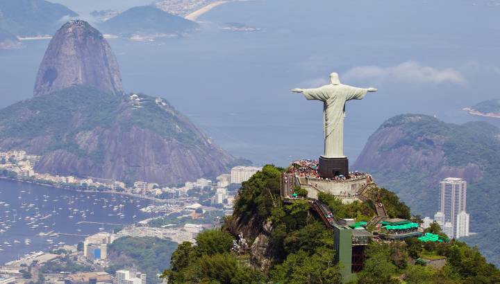 Enchanting Travels Brazil Tours Aerial view of Christ Redeemer and Corcovado Mountain
