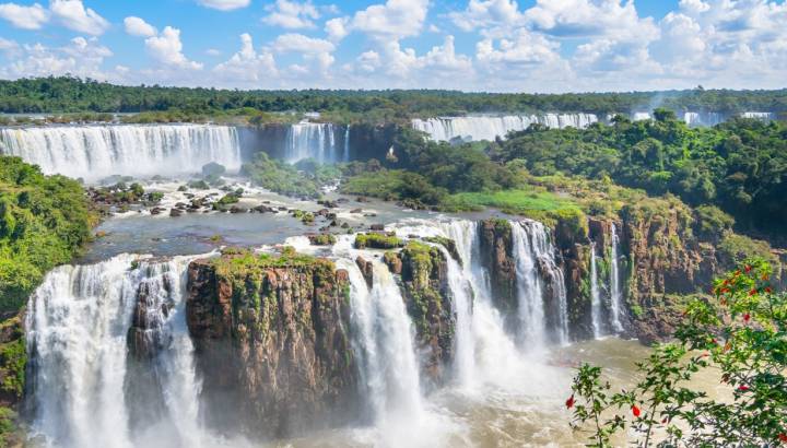 Part of The Iguazu Falls seen from the Argentina National Park, South America