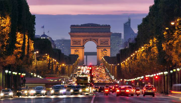 Enchanting Travels France Tours Paris, Champs-Elysees at night