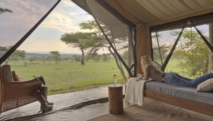 Kenya Tours - Naboisho Camp Masai Mara Guest bedroom tent Interior