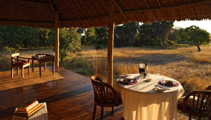 Verandah view at Siwandu Camp Hotel in Selous, Tanzania